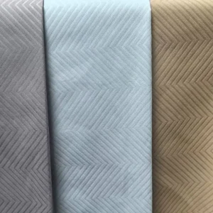 100% Polyester Microfiber Fabric Soft Solid Herringbone Embossed Striped Fabric for Bedsheet