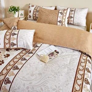 100% Polyester Microfiber Geometric Eco-Friendly 200TC All-Season Wedding Four-Piece Kit King Size Fitted Bed