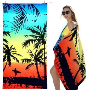 100% Polyester Microfiber Terry Beach Towel Eco-Friendly Ultra Soft Quick Dry Sand-Free Beach Towel