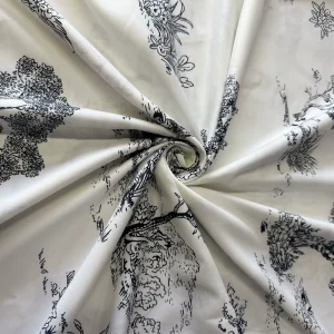 100% Polyester Microfiber Woven Twill Fabric Classic Black White Tree House Print Durable Soft Water Resistant Bedding Set
