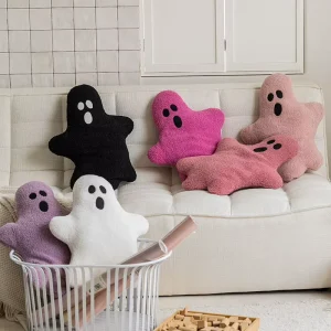 100% Polyester Modern Luxury Halloween Home Decor Custom Square Geometric Cartoon Ghost Tufted Throw Pillows Hotel