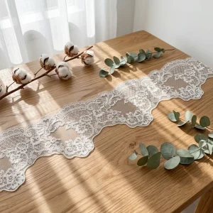 100% Polyester Narrow Stripe Embroidered Sheer Knitted Fabric for Apparel Home Textile Accessories Customizable Width
