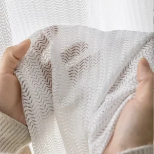 100% Polyester Net Curtains Elegant Home Decorative Accessories with Yarn Dyed Pattern Knitted Lace Fabric