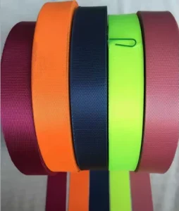 100% Polyester Network Webbing Multi Color Stripe High Tenacity Yarn Dyed Flame Retardant High Temp Resistant Fabric