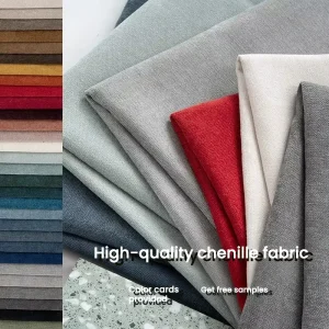 100% Polyester Plain Chenille Sofa Fabric Knitted Medium Weight 280gsm Stain Resistant Sustainable DIY Cushion Fabric Solid Home