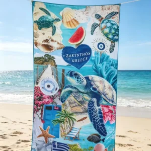 100% Polyester Print Customization Sand Free Super Water Absorbent Quick Dry Lightweight Beach Towel for Adults Summer Use