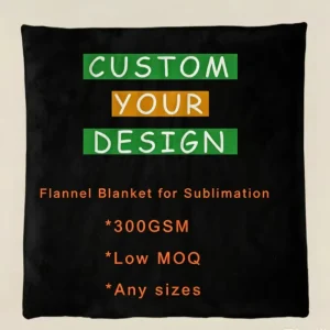 100% Polyester Printed Throw Custom Eco Friendly Non Toxic Flannel Blanket Personalized Pattern for Heat Transfer Printing