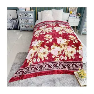 100% Polyester Printed Western Flower Design Flannel Fleece Blankets for Beds