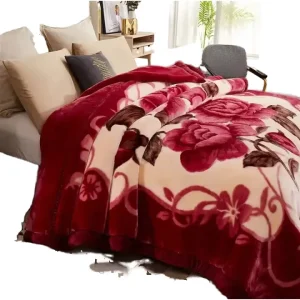 100% Polyester Raschel Blanket Classic Joyous Pattern Warm Winter Flannel with Woven 2 Ply Technique Customizable Size 4 kg