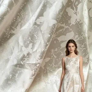 100% Polyester Satin Jacquard Woven Honeycomb Texture for A Line Dress Supplier
