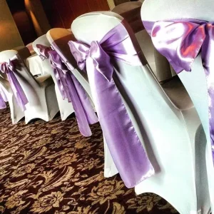 100% Polyester Satin Ribbon Chair Sashes Flower Bow 20 Colors for Hotel Wedding Banquet Home Decoration