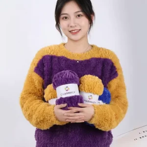 100% Polyester Soft Fur Yarn Fuzzy Fur Yarn Chunky Fluffy Faux Fur Yarn