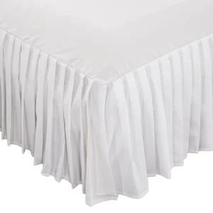 100% Polyester Solid Color Pleated Bed Skirt Anti Wrinkle Bed Decor for Vacation Rental Bulk Supply