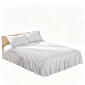 100% Polyester Solid Pleated Bed Skirt Wrinkle Resistant Bed Base Cover Custom Size Available