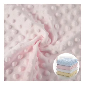 100% Polyester Super Soft Fleece Minky Dot Fabric for Baby Blanket