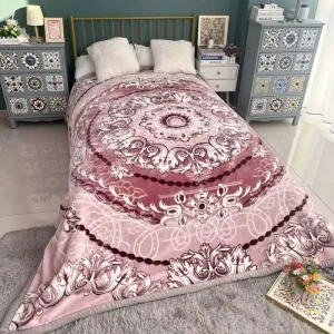 100% Polyester Super Soft Mink Double Warm 5kg king Size Cloudy Raschel Blanket for Winter