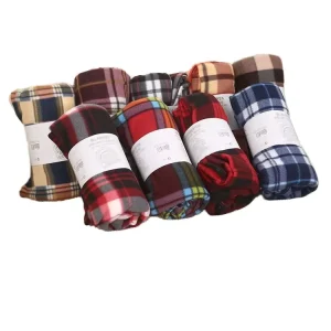 100% Polyester Tartan Throw Blanket Super Soft Thin Festival Pattern for Bed Sofa Office Airplane Use Summer