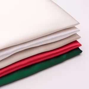 100% Polyester Thick 195GSM Shiny Mikado Silk Satin Fabric by Twill Woven for Bridal Wedding Dresses