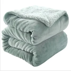 100% Polyester Thickened Solid Color Warm Comfortable Sherpa Fleece Blanket Double Size for Winter