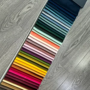 100% Polyester Twill Texture Stain Resistant Velvet Sofa Fabric Warp Knitting Holland Plain Velvet Upholstery Fabric for Sofa