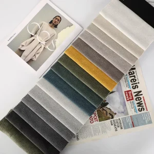 100% Polyester Velvet Sofa Fabric Breathable Home Textile Upholstery Dyed Plain Style Knitted Curtain