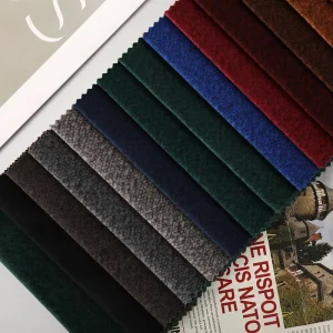 100% Polyester Velvet Sofa Fabric Plain Dyed Knitted Upholstery for Curtains and Sofas Yarn Dyed Pattern