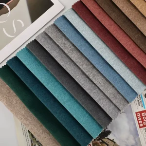 100% Polyester Velvet Sofa Fabric for Home Decor Breathable Knitted Plain Style with Dye Injected Pattern