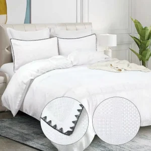 100% Polyester Waffle Jacquard Patterns 6-Piece Duvet Cover Set OEM Customization in Stock All-Season