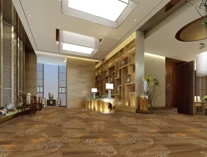 100% Polyester Wall to Wall Carpet Fireproof Anti Slip Wear Resistant Custom Pattern for Hotel Lobby Full Paving
