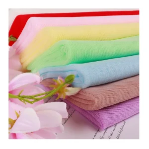 100% Polyester Warp Knit Printed Soft Hexagonal Tulle Mesh Fabric for Girls Wedding Garment Mosquito Nets Water