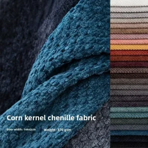 100% Polyester Waterproof UV Resistant Heavyweight Knitted Plain Dyed Abrasion Resistant High End Chenille Sofa Fabric