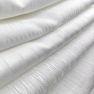 100% Polyester White Voile Sheer Curtains Breathable Dyed Pattern Natural Style