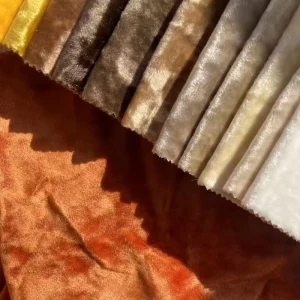 100% Polyester Woven Plain Breathable Dyed Velvet Sofa Cover Fabric Medium Weight Customized Color Small Quantity Stock
