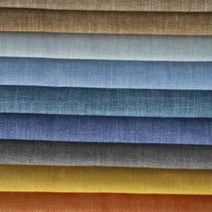 100% Polyester Woven Plain Lightweight Waterproof Linen Look Upholstery Fabric for Sofa Home Textile & Bag Use