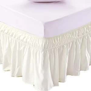 100% Polyester Wrap Around Solid Bed Skirt Dust Ruffled with Elastic for Hotel or Home Use
