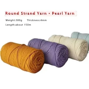100% Polyester Yarn 4mm Braided Wire Round Strand Rope Hand Knitted Dyed Fancy Yarn