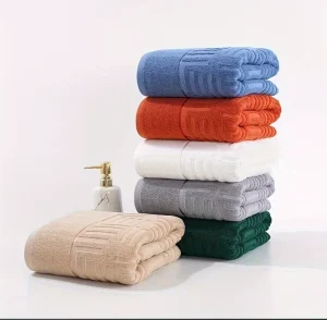 100% Premium Combed Cotton Large Super Bath Sheets Hotel and Spa Towel Three Piece Set with Embroidered Logo toalha de banho OEKO TEX