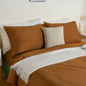 100% Pure Bamboo Viscose Simple All Season Bedding Set Ultra Soft Breathable 300tc Anti Pull Sheet Pillowcase Duvet