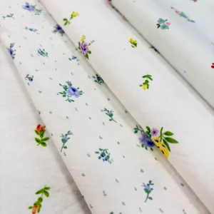 100% Pure Combed Cotton Woven Poplin Mini Floral Patterns Printed Organic Lightweight Soft Fabric Shirt Dress Toy
