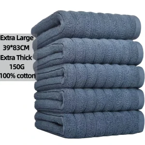 100% Pure Cotton 32S Thick Hand Towels 39x83cm Wave Pattern Antibacterial Towel Custom Logo for Household Supermarket