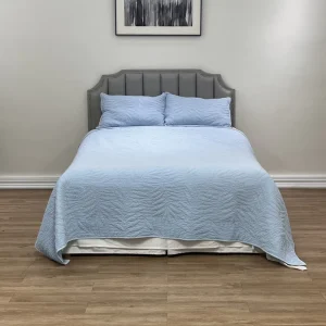 100% Pure Cotton Blue Quilted Embroidery Bedding Comforter Sets Quilts