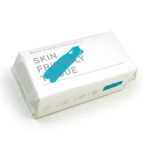 100% Pure Cotton Disposable Face Tissue Ultra Soft Lint Free Dry Wet Use Hypoallergenic Soft Tissue