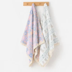 100% Pure Cotton Muslin Crepe Swaddle Baby Cotton Gauze Lace Tassel Blanket Kids’ Bedding