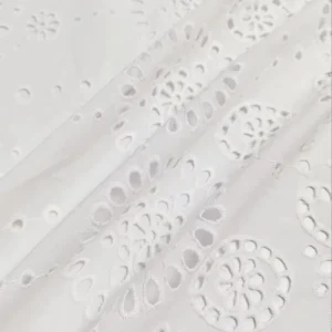 100% Pure Cotton Stylish 3D Circular Embroidered Organic Lightweight Fabric Breathable Woven Wedding Loungewear