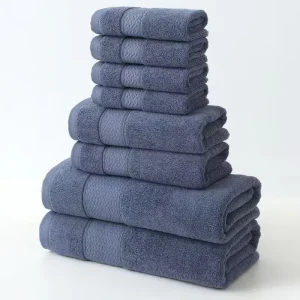 100% Pure Cotton soft Eco friendly Bale Bath Towel Set Large Luxury Customize Colour Washcloth 8 Pieces Towel Set