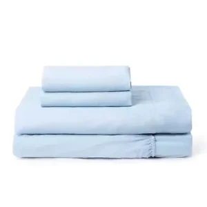 100% Pure Linen Bed Sheet Set Natural Flax Elastic Fitted Sheet Height 16” Flat Sheet Pillowcases Queen King Bedding Set 4PCS