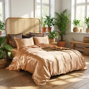 100% Pure Mulberry Silk Bedding Set 19/22/25 Momme 4 Piece Silk Bed Sheets King Queen Size Duvet Cover Sets