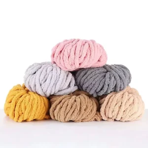100% Recycled Polyester Ring Spun Dyed Chenille Yarn Hand Knitting Yarns for Sewing and Weaving Hebei