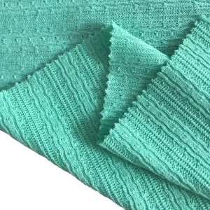 100% Recycled Polyester Soft Cable Jacquard Rib Stretch Fabric for Dresses Yarn Dyed Knit Textile Outdoor Garments Girls