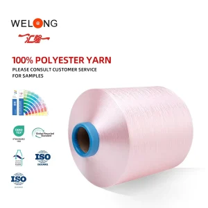 100% Recycled Polyester Yarn 150D DTY Filament Yarn For Knitting Weaving Embroidery & Bright Styles
